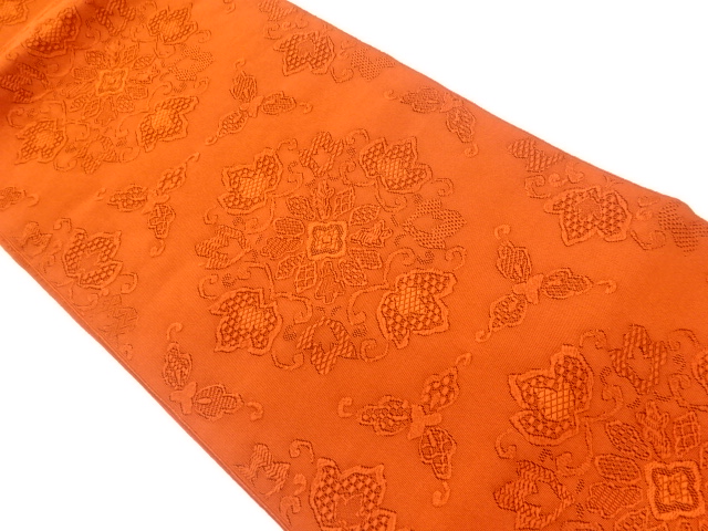 JAPANESE KIMONO / VINTAGE NAGOYA OBI / TSUZURE / WOVEN FLOWER CREST